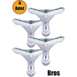 (4 Adet) Bros Lüks Plastik Krom 14 cm Mobilya Oturma Grubu Kanepe Tv Ünitesi Koltuk Ayağı Ayakları. - Titreşim - Çamaşır Bulaşık