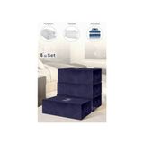 4 Adet - Büyük Boy Baza Altı Lacivert Hurç 62 x 46 x 22 cm