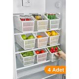 4 Adet - Buzdolabı / Dolap Içi Düzenleyici Organizer Plastik Tr