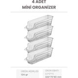 4 Adet Buzdolabı Düzenleyici, Organizer Mini Içecek Düzenleyici, Dolap Içi Düzenleyici 32 cm - Ahşap Rengi