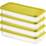 4 Adet Buzdolabı Organizeri – Pp Plastik Şeffaf ve Ayarlanabilir Saklama Kabı, Gıdaları Taze Tutan Fresh Box, Çok Amaçlı,mikrodalga ve Bulaşık Makinesi Uyumlu (Yeşil, 1200 Ml)