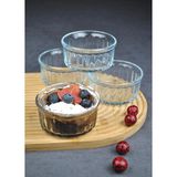 4 Adet Cam Sufle Kabı Borline Kek Tatlı Sufle Kahvaltılık Kase 10X5 cm Borline - Çok Renkli