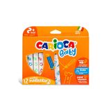 4 Adet Carioca Teddy Jumbo Bebek Yıkanabilir Keçeli Boya Kalemi 12Li 2Yaş