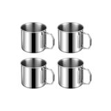 4 Adet Çelik 250 ml. Katlanır Kulp Kahve Kamp Bardağı Fincanı mt163-4
