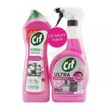 4 Adet Cif Krem Sakura 750 Ml + Cif Anında Etki Sakura 1025 Ml