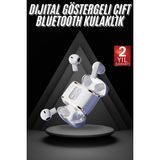 4 Adet Çift Kulaklık Dijital Göstergeli Yüksek Ses Kaliteli Bluetooth Kulaklık KAYALI27-Y7898UK - 1