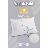 4 Adet Çizgili Pamuk Saten Antibakteriyel Fermuarlı Yıkanabilir Otel Lüks Yastık Kılıfı 50X70cm