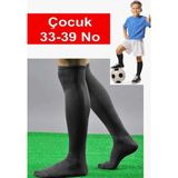 4 Adet Çocuk Futbol Maç Çorabi Futbol Tozluk 33-39 Numara Futbol Halisaha Çorabi Konç - Siyah - 36 - 39