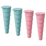 4 Adet Dondurma Kalıbı,MeridyenDukkan Pembe-Turkuaz Renk 16 Cm, 4 Adet Silikon Kauçuk