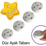 4 Adet Düz Ayak Tabanı Beyaz Mobilya Masa Sehpa Ayağı Bağlantı Aparatı Plastik