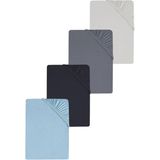 4 Adet Düz Pamuklu Tek Kişilik 80 x 200 x 30 cm Lastikli Penye Çarşaf - Açık Gri - 80 x 200 cm