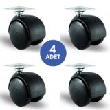 4 Adet Ec01Mkm50. Oynak Tablalı Mobilya Tekerleği Sehpa Tekeri.