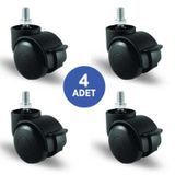 4 Adet Ec05Gmkm50F. Oynak Civatalı Frenli Mobilya Tekerleği
