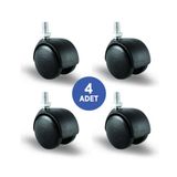 4 Adet Ec05Mkm50, Oynak Civatalı Mobilya Tekerleği Koltuk Tekeri, Çap:50, 4Lü Set