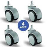 4 Adet Ec05Mkt50. Oynak Civatalı Mobilya Tekerleği Sehpa