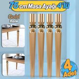 4 Adet Elips Masa Dresuar Ayağı 75 Cm Plastik Gold Altın Mutfak Yemek Masası Mobilya Ayakları