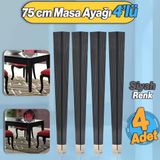 4 Adet Elit Masa Dresuar Ayağı 75 Cm Plastik Siyah Ayak Mutfak Yemek Masası Mobilya Ayakları Siyah