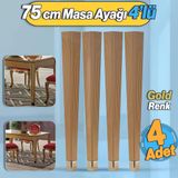 4 Adet Elit Plastik Masa Dresuar Ayağı 75 Cm Gold Altın Ayak Mutfak Yemek Masası Mobilya Ayakları