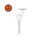 4 Adet Elmas Lux Metal Ayak 16 Cm Krom Mobilya Koltuk Ayagi