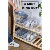 4 Adet Erkek Ayakkabı Saklama Kutusu Büyük Boy Bagaj Ve Tatil Ayakkabı Ayakkabılık Düzenleyici