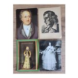 4 Adet Eski Dönem Ünlüler Kartpostal. Tamamı Temiz ve Postadan Geçmemiş. Ünlü Kişiler Temalı
