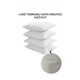 4 Adet Fermuarlı | Tela Yastık Koruyucu Kılıf Alez İç Astar 50x70 cm MD300