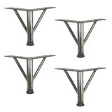4 Adet Firkete Ayak Metal 15 cm Krom Mobilya Koltuk Ayağı