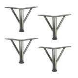 4 Adet Firkete Ayak Metal 25 Cm Krom Mobilya Koltuk Ayağı