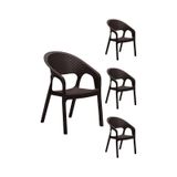 4 Adet Garden Kahve Sandalye / Balkon-bahçe-teras Siyah