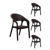 4 Adet Garden Kahve Sandalye/Balkon-Bahçe-Teras