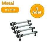 4 Adet Halka Boru Siyah Beyaz Metal Mobilya Kulpu 160MM