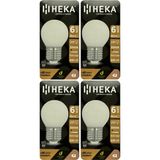 (4 Adet) Heka 6W (48W) 3000K (Sarı Işık) E27 Duylu Soft Led G45 Ampul