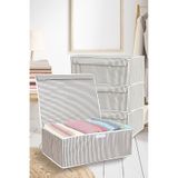 4 Adet Kapaklı Çok Amaçlı Hurç Saklama Kutusu Organizer Baza 50 X 40 X 19 Cm Gri Gri
