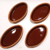 4 Adet Kayik Tabak 15X9 Toprak Guvec Firin Kabi Organik Pisirilmis İci Sirli Kahvalti Guvecleri