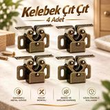 4 Adet Kelebek Çıt Çıt Metal Bronz Dolap Kapak Tutucu Mıknatıslı Kapı Kilidi Sağlam Güçlü Tutuş Dayanıklı