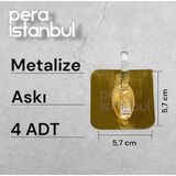 4 Adet Kendinden Yapışkanlı Kapı Duvar Kanca Askı Emme Mutfak Depolama Garlands Havlu Asma Kancaları - Altın
