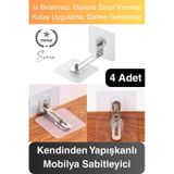 4 Adet Kendinden Yapışkanlı Mobilya Sabitleme Seti Delme Gerekmez Dolap Raf Tutucu Deprem Güvenliği Çok Renkli