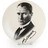 4 Adet Keramika Atatürk Dekorlu Plastik Ayaklı Tabak