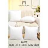 4 Adet Kırlent İç Yastık Boncuk Silikon 5 Ebat Premıum Koltuk Dekor Yastığı 45 x 45