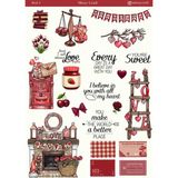 4 Adet Kırmızı Renk Temalı Sticker Seti – 12X17 cm Boyutlarında | Scrapbook, Bullet Journal, Planlayıcı ve Ajanda Için Özel Tasarım