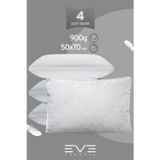 4 Adet Klimax Beyaz Serisi Kılıflı Fermuarlı Klimali Antialerjik Silikon Nano Elyaf Yastık 50X70cm