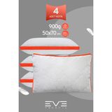 4 Adet Klimax Turuncu Serisi Kılıflı Fermuarlı Klimali Antialerjik Silikon Nano Elyaf Yastık 50x70cm - 50 x 70 cm - Beyaz