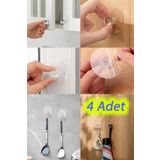 4 Adet Kristal Topuzlu Yapışkanlı Dolap Çekmece Kapak Tutma Kulpu Takı, Havlu Asmak İçin Kulp
