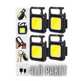 4 Adet Led Anahtarlikli Metal Kasa El Feneri Usbli Sarj Edilebilir Cep Boy Cob 800Mah Fw-14-4Ad A11 4 Adet