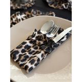 4 Adet Leopard Keten 3 Bölmeli Çatal-Kaşık-Bıçak Kılıfı