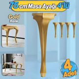 4 Adet Lukens Masa Dresuar Ayağı 75 Cm Plastik Altın Gold Mutfak Yemek Masası Mobilya Ayakları