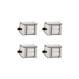 4 Adet Lüks Pencereli Çok Amaçlı Dolap Düzenleyici Hurç Çorap Hurcu 34 x 22 x 22 cm (Beyaz)