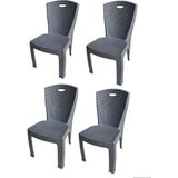 4 Adet Mandella Plastik Sandalye Balkon Kamp Sandalyesi - 6456 Ecorce Tube Marron - Polyester