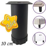 4 Adet Metal Ayarlanabilir 10 cm Siyah Destek Ayağı Mobilya Kanepe Baza Koltuk Dolap Sehpa Tv Ünitesi Ayağı