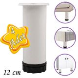 4 Adet Metal Ayarlanabilir 12 Cm Beyaz Destek Ayagi Mobilya Kanepe Baza Koltuk Dolap Sehpa Tv Unitesi Ayagi